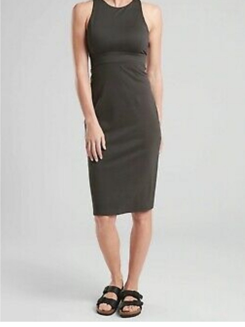 Athleta Falcon Gray Deep Breath Midi Dress